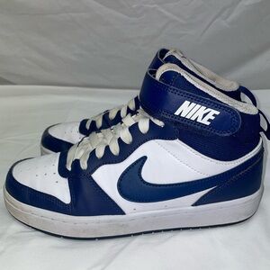 Nike Navy and White High-Top Sneakers